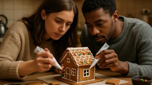 Kids enjoy a free gingerbread decorating event in Sussex County NJ.