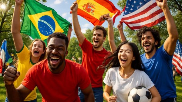 Fans celebrating at World Cup Fan Festivals 2026 in Northern NJ.
