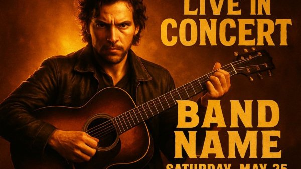 Kenny Wayne Shepherd concert tickets promotional poster with musician and guitar.