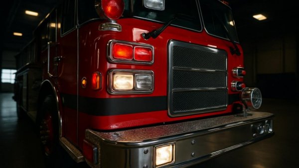Detailed red fire truck showcasing fire safety in Sussex County NJ.