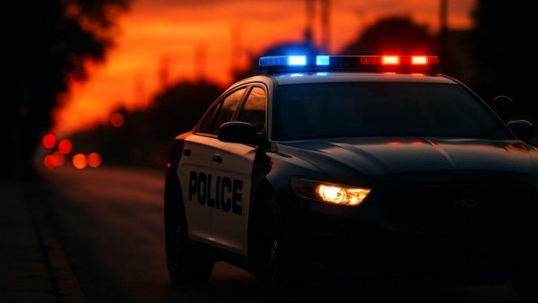 Drive Sober or Get Pulled Over NJ campaign with police car on road.