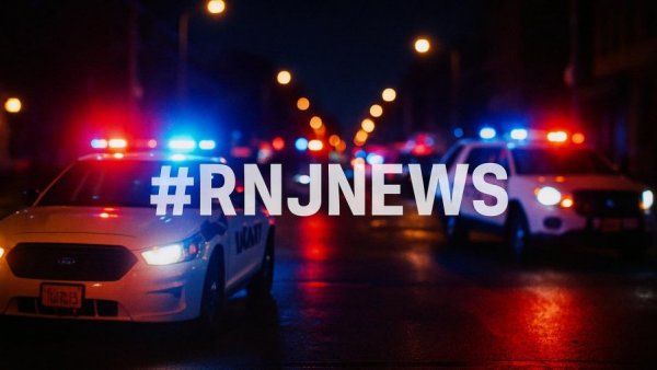 Emergency vehicles with flashing lights in Sussex County, NJ.