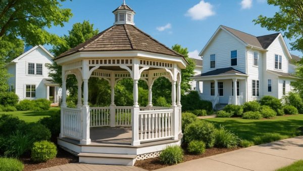 Charming gazebo beside Cape May County homes under 1 million.