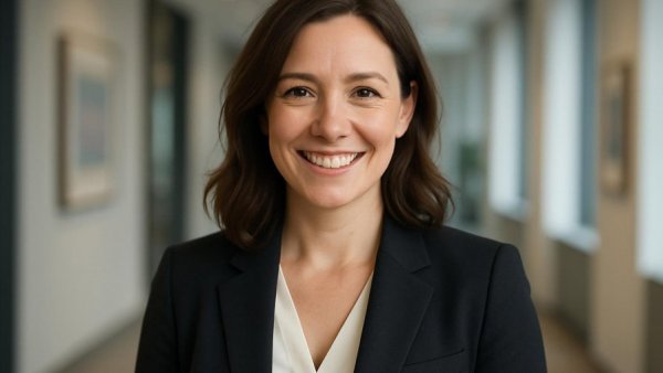 Professional woman smiling, representing Lowenstein Sandler social impact practice.