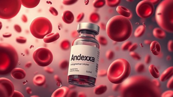 Andexxa vial amid red blood cells; Anticoagulant reversal drug pulled from U.S. market.