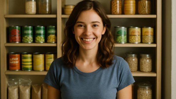 Centenary University food insecurity programs pantry with volunteer.
