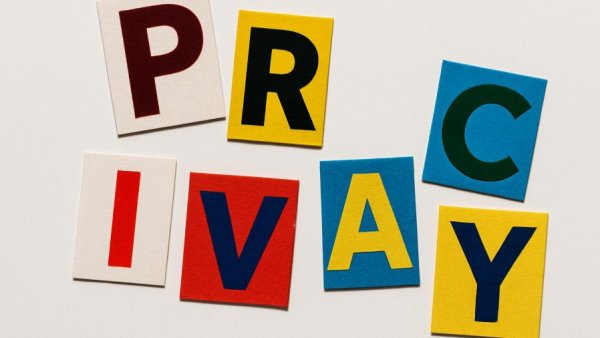 Privacy concept with cut-out letters on a white background, related to Amendments to Daniel's Law.