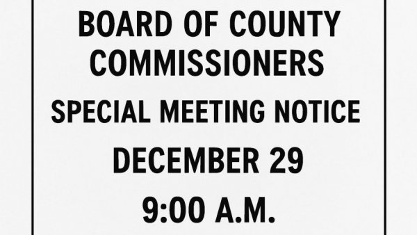 Board of County Commissioners 12/29 Special Meeting Notice