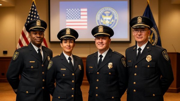 Morris County Sheriff promotions ceremony with officers in uniform.
