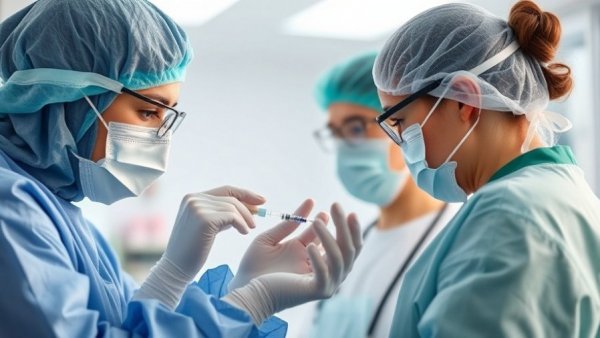 Professional healthcare worker preparing injection for AMD treatment.