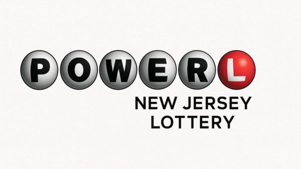 Powerball jackpot $1.6 billion logo with New Jersey Lottery text
