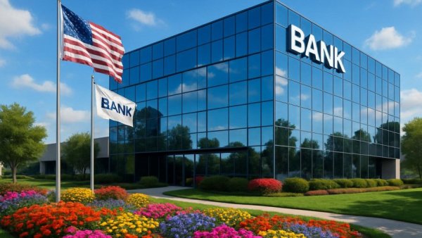 Columbia Bank opens branch in Rutherford with modern glass facade.