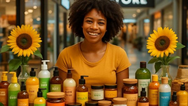 Vendor stall at a mall showcasing products; reviving New Jersey ghost malls.