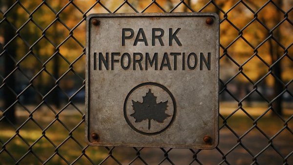 New Jersey Blue Acres Program sign on fence with trees in background.