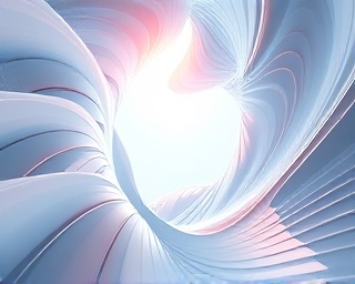synergetic harmony, serene expression, converging universally, photorealistic, natural environment with integrated tech, highly detailed, flowing organic forms, digitally enhanced, pastel shades, natural sunlight filtering, shot with a macro lens.
