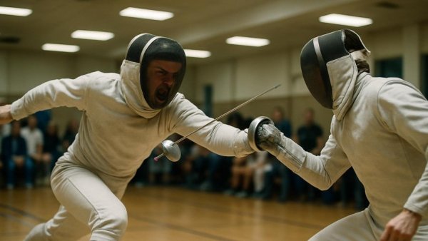 Fencers competing in the 2025-26 NJ fencing season awards tournament.