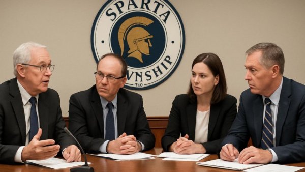 Officials at Sparta NJ meeting discussing ICE concerns.