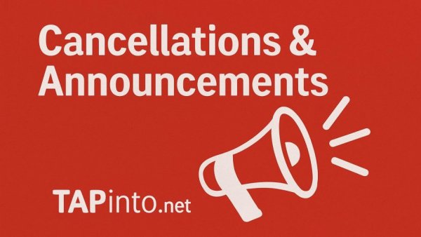 Sparta NJ delayed opening announcement on red background.