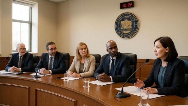 Sparta NJ council meeting discusses detention center ordinance in well-lit room.