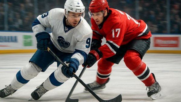United Ice Hockey NJSIAA Tournament players in action on ice.