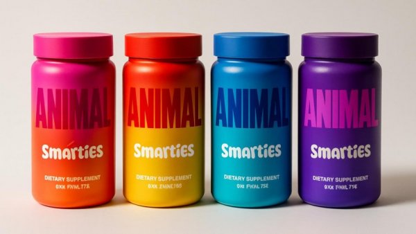 Vibrant ANIMAL Smarties collaboration products with bold branding.