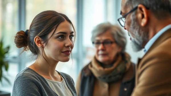 Conversation about assisted living with siblings, focus on discussion.