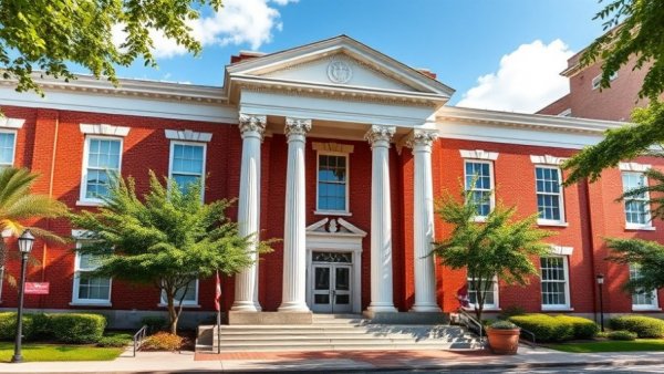 New Jersey municipal building with brick facade and white columns.