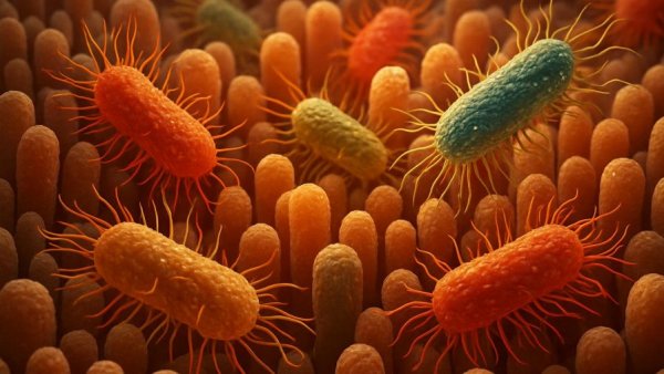 Detailed illustration of gut microbiota linked to cognitive decline.