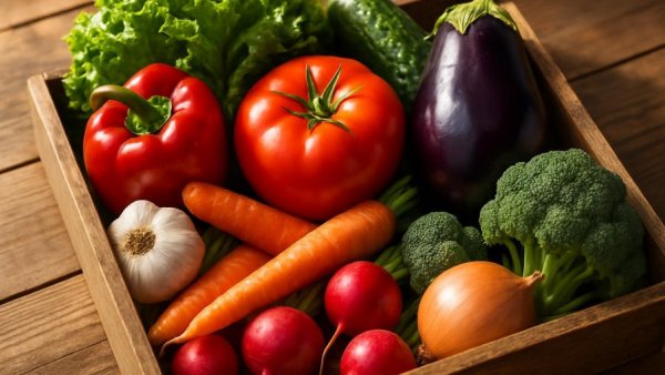 Montclair State University CSA meal plan fresh vegetable box.