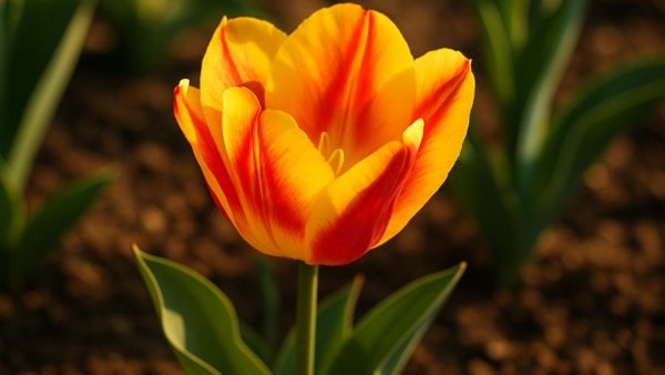 Vibrant tulip blooming in a sunlit garden, symbolizing New Jersey May festivals.