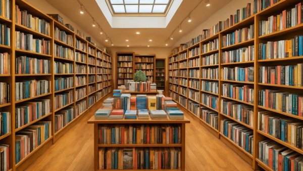 Interior of a vibrant New Jersey independent bookstore with books on display.
