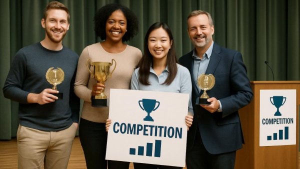 National Civics Bee Northern NJ winners at ceremony holding awards.