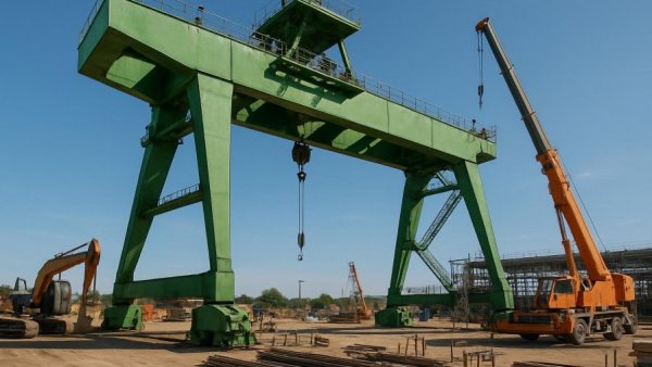 Hudson Tunnel Project construction equipment under blue sky.