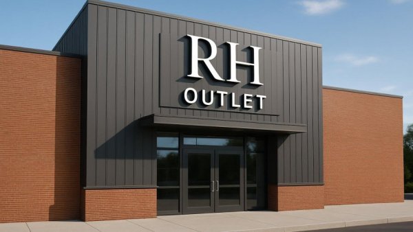 Restoration Hardware Outlet in Paramus with blue sky background.