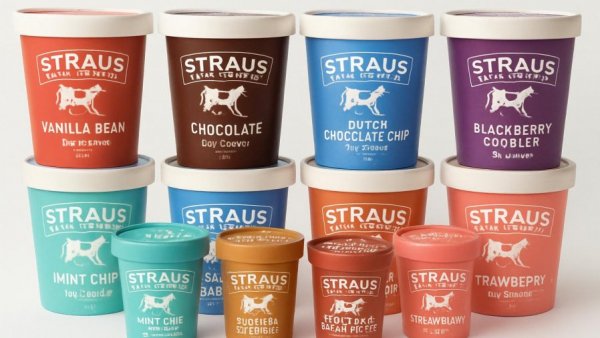 Straus Family Creamery ice cream recall - assorted flavor containers.