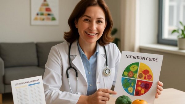 Doctor discussing the importance of diet in healthcare.