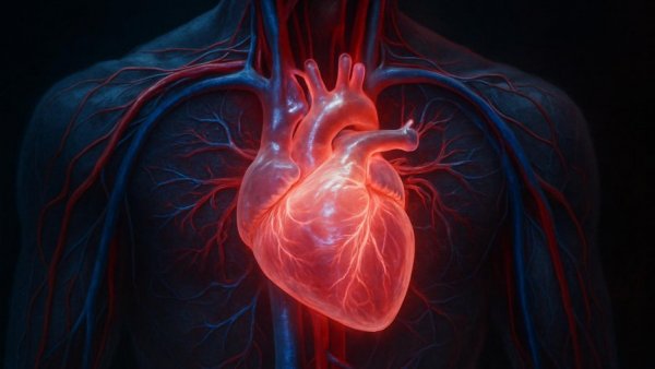 Illustration of heart anatomy highlighting tricuspid valve repair.