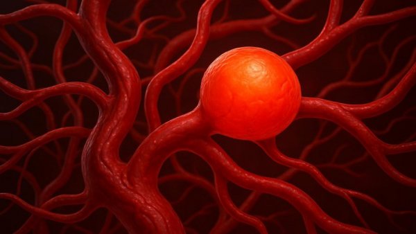 Close-up view of brain aneurysm in healthy adults, digital illustration.