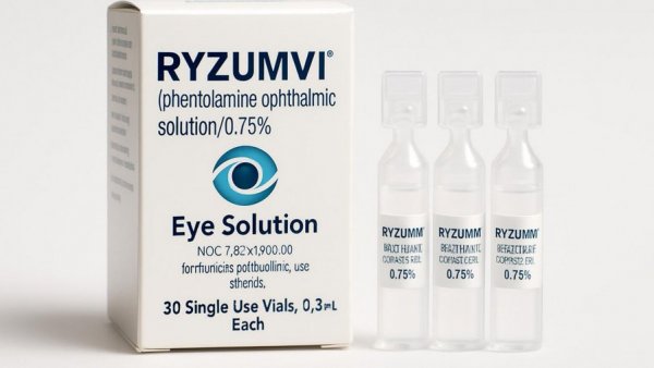 Ryzumvi for Presbyopia eye solution packaging and vials