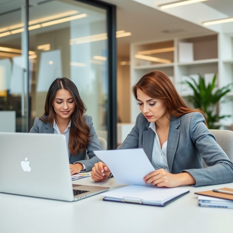 Professional accountants and CPAs collaborating in a modern office setting for taxes.