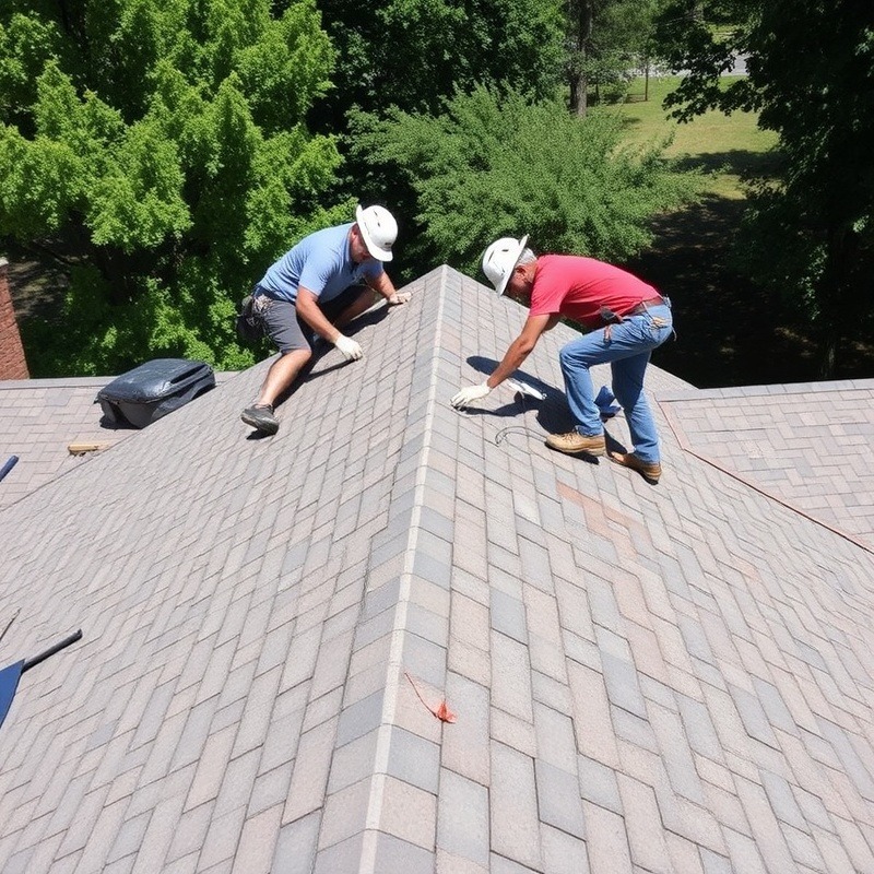 Roofers replacing a roof with precision and care