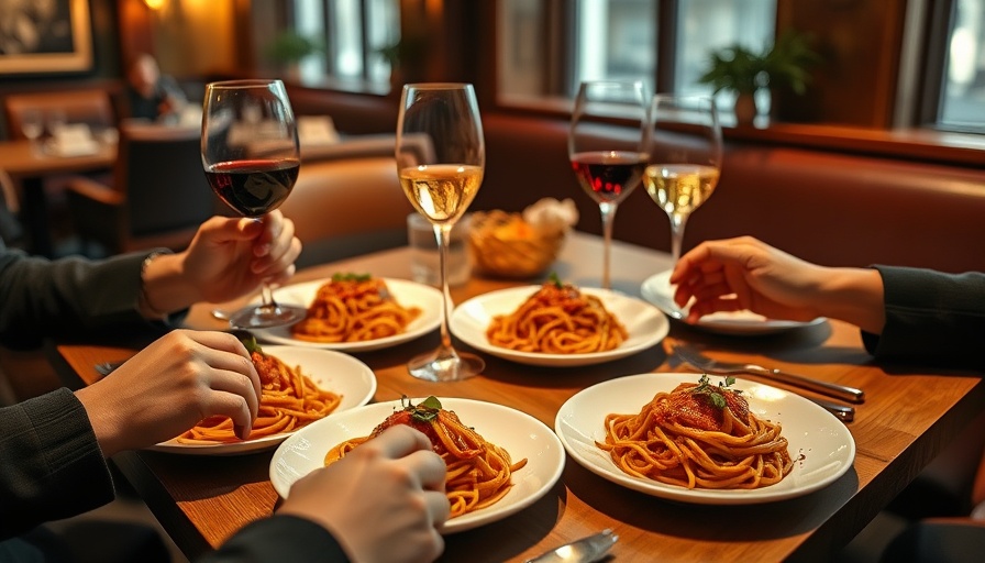 Cozy dining at classic New Jersey restaurant with pasta and wine.