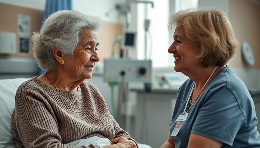 Older woman in hospital setting, supportive conversation, no chemo benefit older women high-risk breast cancer