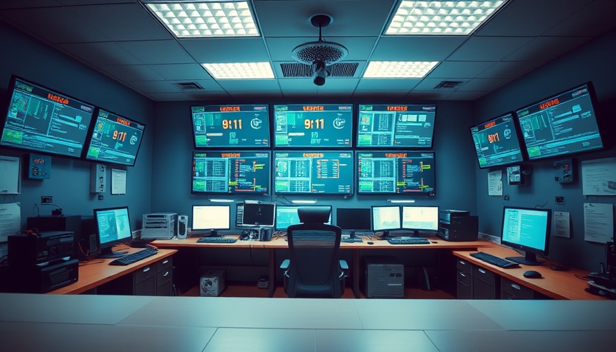 Modern 9-1-1 dispatch center in New Jersey with multiple monitors and organized workspace.