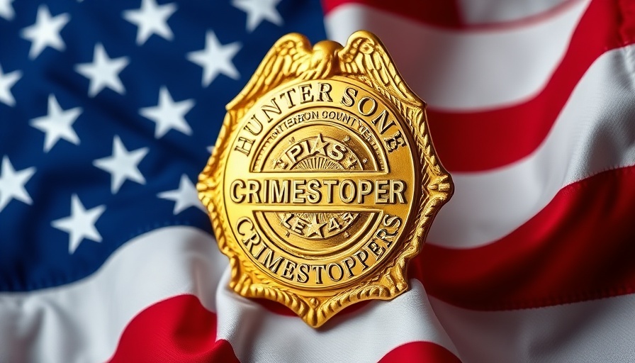 Hunterdon County Crimestoppers logo on flag background, Denim and Diamonds Awards Night.