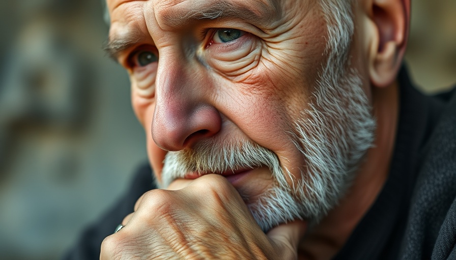 Thoughtful older man, close-up, Operation Warp Speed.