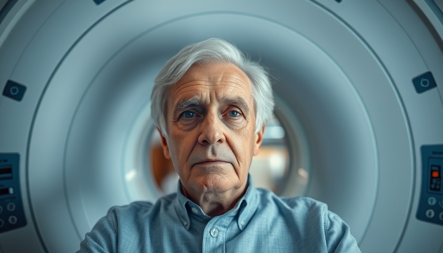 Elderly person in MRI scanner related to brain iron and cognitive decline.