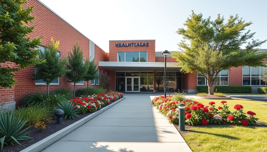Healthcare facility with brick facade and landscaping symbolizing strategic collaboration.