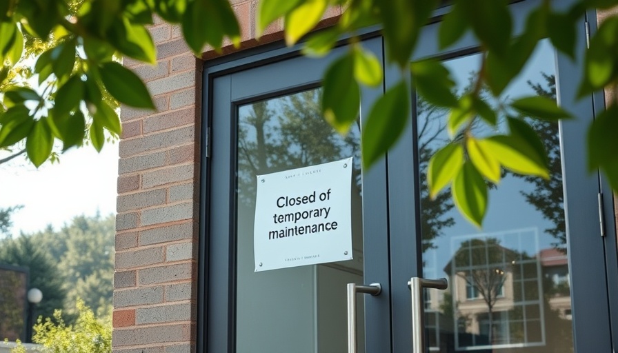 E. Louise Childs Branch Temporary Closure sign on library doors.