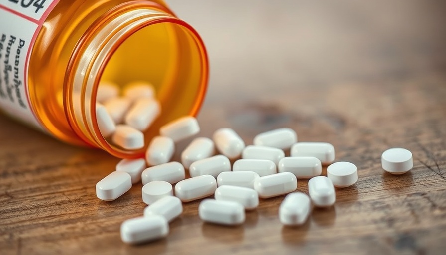 White pills and prescription bottle highlighting opioid settlement funding harm reduction.